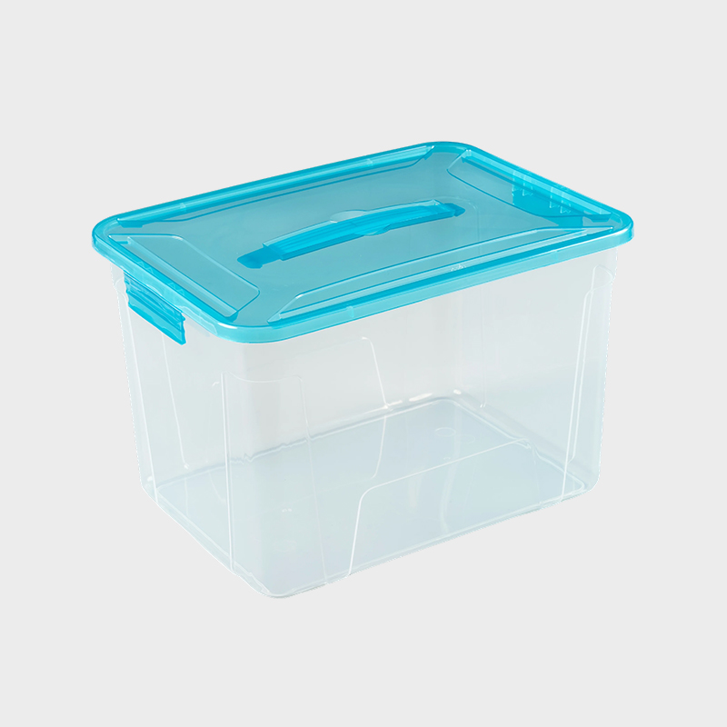 Boîte de rangement transparente empilable avec couvercle PFS008