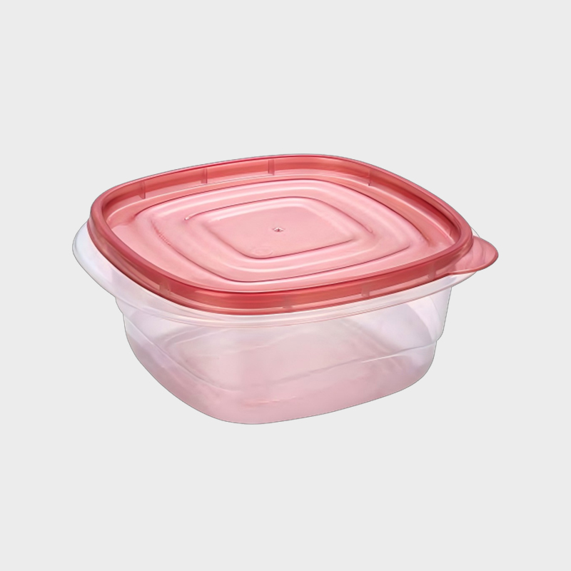 PFB010 Ensemble de conteneurs de stockage alimentaire et agricole carrés en PP de 1 000 ml avec couvercle rouge