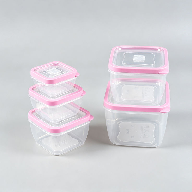 PFT004 330 ml-2880 ml 5 pièces carrées PP + TPE récipient de stockage alimentaire et agricole ensemble emboîtable